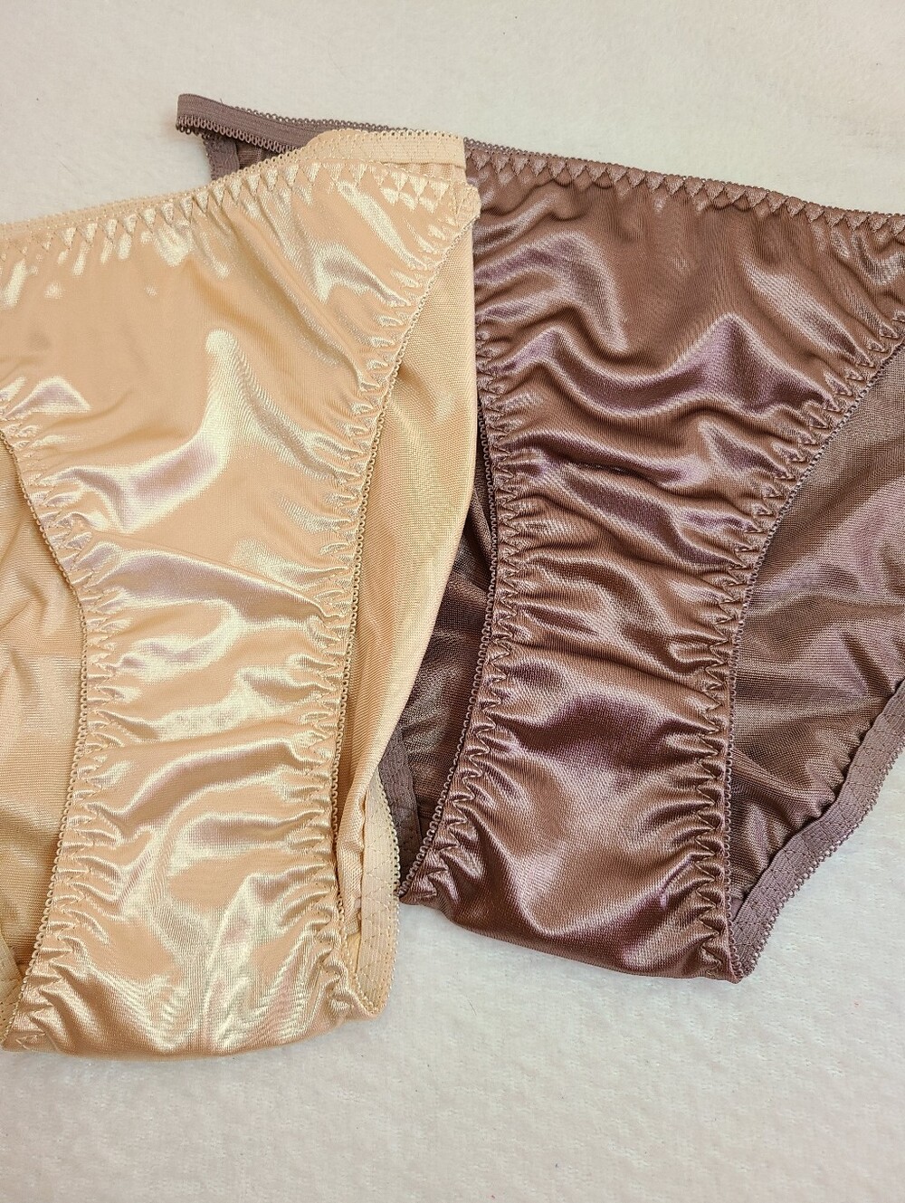 New 2pk Silky Satin Second Skin Nylon Spandex String Bikini Panties Size XL - Picture 2 of 5